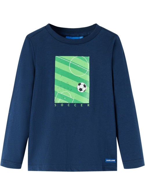 T-shirt manches longues coton imprimé terrain de foot - vidaxl - Kiabi T-shirt manches longues coton imprimé terrain de foot - vidaxl - Kiabi