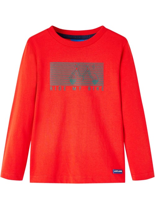 T-shirt manches longues coton imprimé vélo - vidaxl - Kiabi