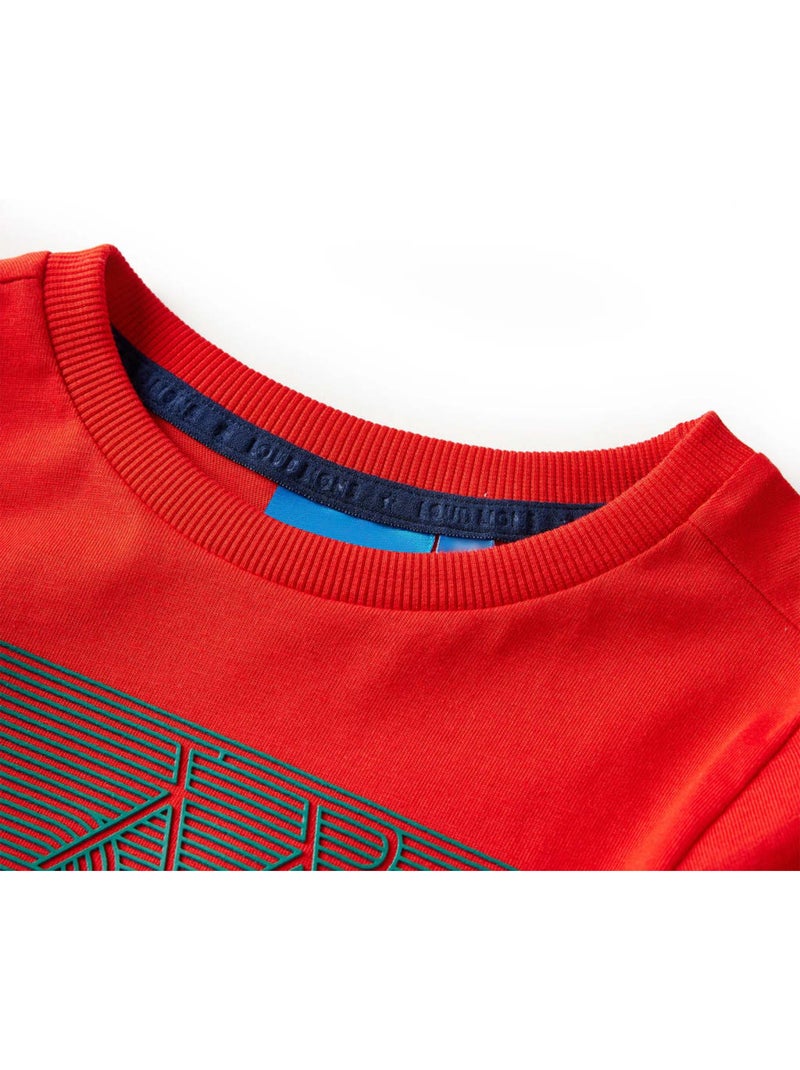 T-shirt manches longues coton imprimé vélo - vidaxl Rouge - Kiabi