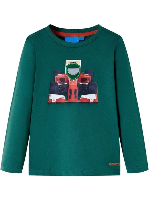 T-shirt manches longues coton imprimé voiture de course - vidaxl - Kiabi