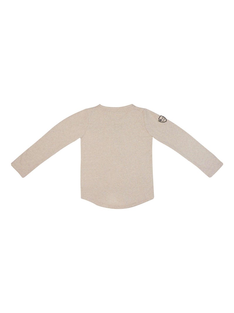 T-shirt Manches Longues  Coton Jersey   ELVIS - La Faute à Voltaire Beige - Kiabi