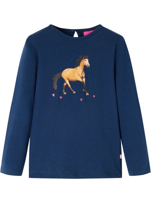 T-shirt manches longues coton stretch cheval - vidaxl - Kiabi T-shirt manches longues coton stretch cheval - vidaxl - Kiabi