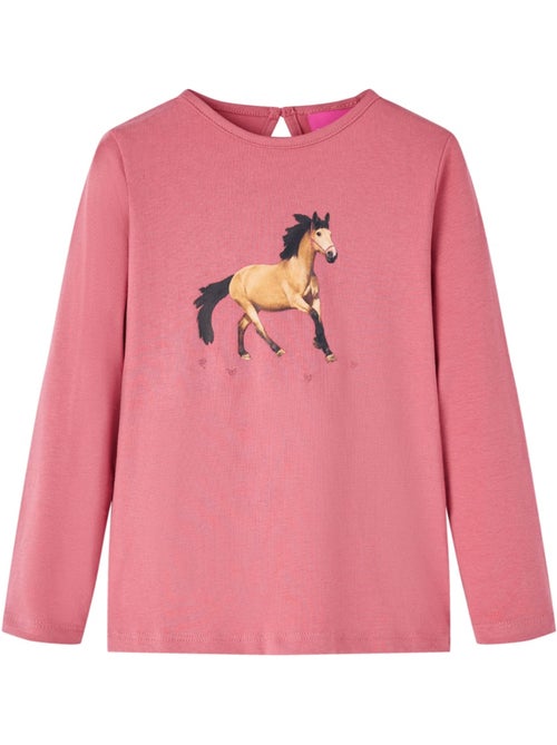 T-shirt manches longues coton stretch cheval - vidaxl - Kiabi