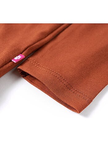 T-shirt manches longues coton stretch effet pailleté avec volants - vidaxl
