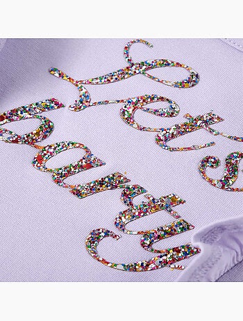T-shirt manches longues coton stretch effet pailleté avec volants - vidaxl