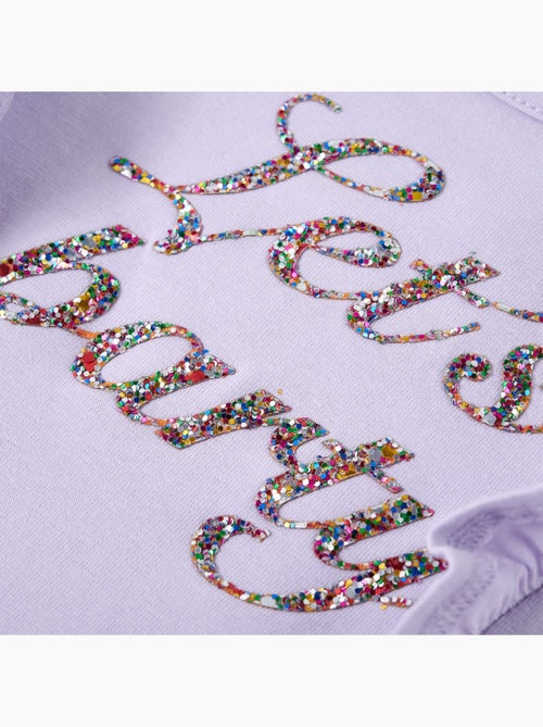T-shirt manches longues coton stretch effet pailleté avec volants - vidaxl - Kiabi