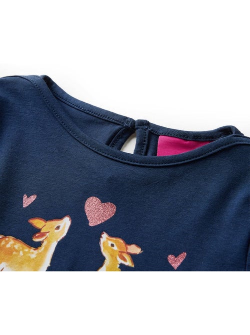 T-shirt manches longues coton stretch imprimé cerfs col rond - vidaxl - Kiabi T-shirt manches longues coton stretch imprimé cerfs col rond - vidaxl - Kiabi