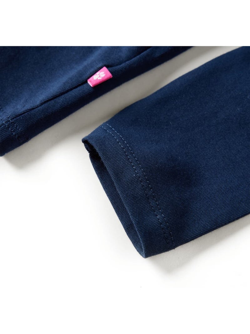 T-shirt manches longues coton stretch imprimé cerfs col rond - vidaxl Bleu - Kiabi