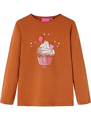 T-shirt manches longues coton stretch imprimé glace - vidaxl