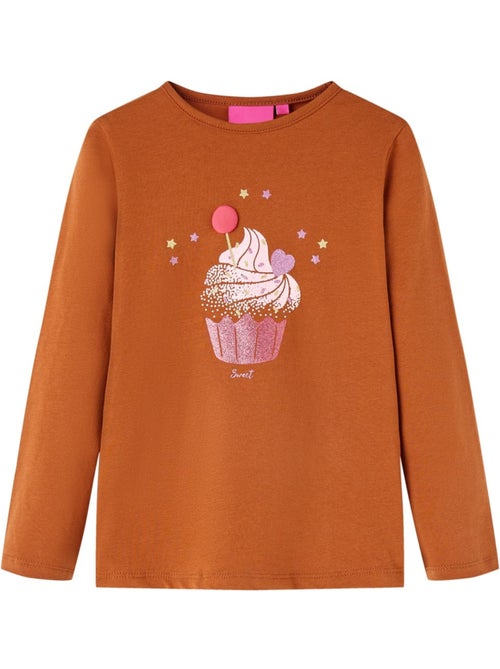 T-shirt manches longues coton stretch imprimé glace - vidaxl - Kiabi T-shirt manches longues coton stretch imprimé glace - vidaxl - Kiabi