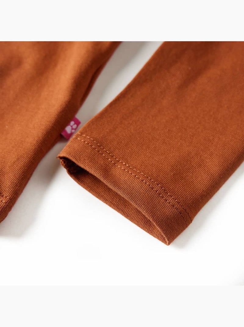 T-shirt manches longues coton stretch imprimé glace - vidaxl Marron - Kiabi