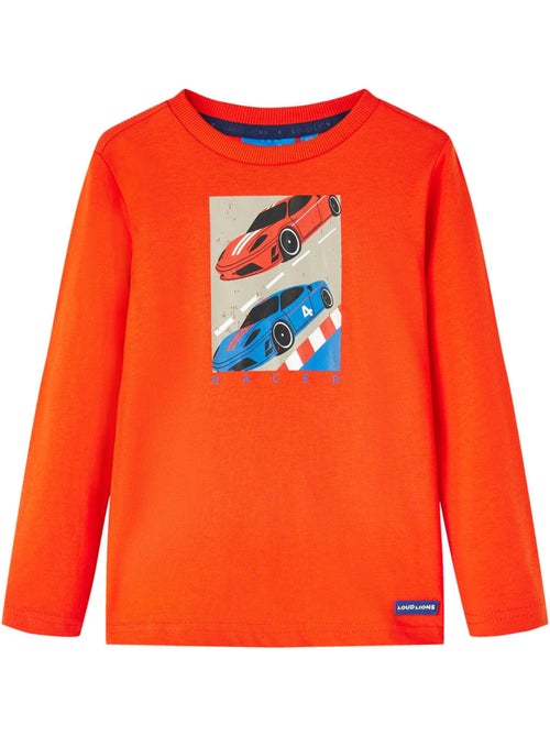 T-shirt manches longues coton vif imprimé voiture racer - vidaxl - Kiabi