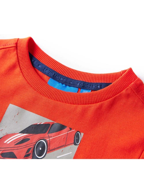 T-shirt manches longues coton vif imprimé voiture racer - vidaxl - Kiabi