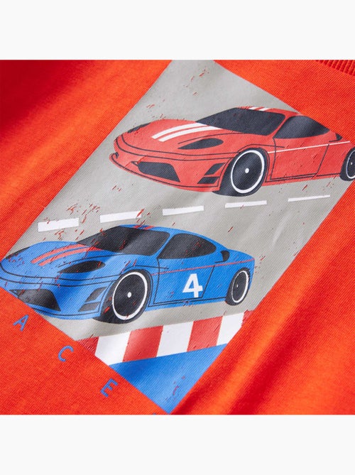T-shirt manches longues coton vif imprimé voiture racer - vidaxl - Kiabi