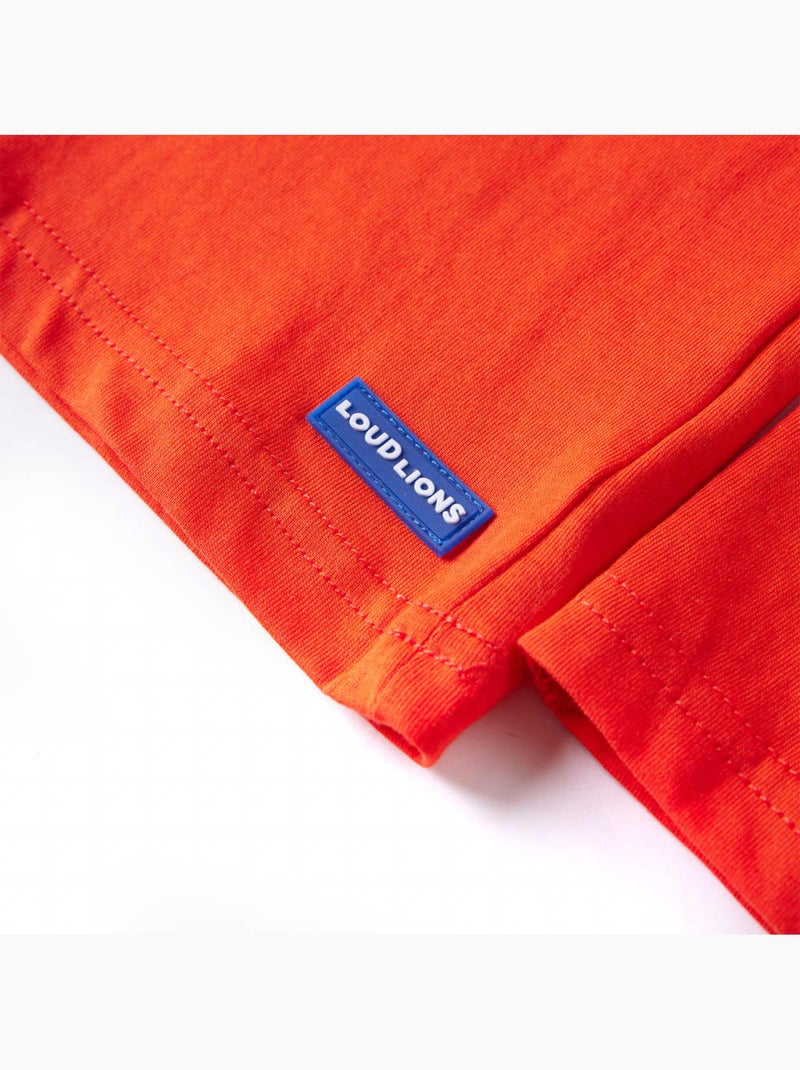 T-shirt manches longues coton vif imprimé voiture racer - vidaxl Orange - Kiabi