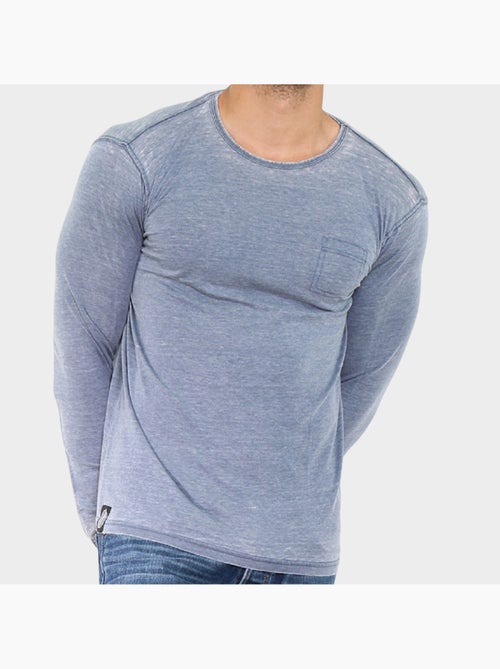 T-shirt manches longues délavé - Kiabi