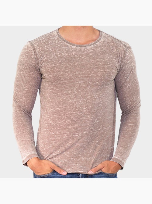 T-shirt manches longues délavé - Kiabi