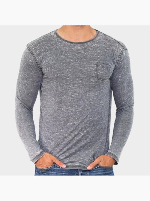 T-shirt manches longues délavé - Kiabi