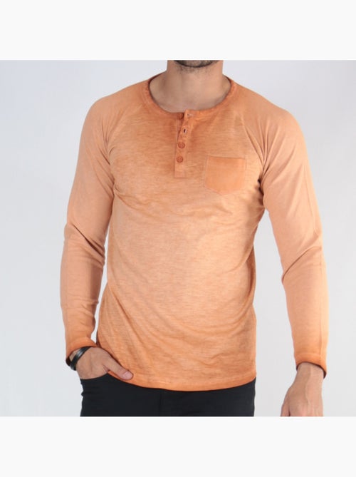 T-shirt manches longues délavé - Kiabi