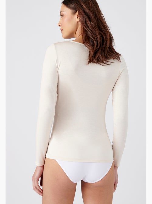 T-shirt manches longues dentelle Thermolactyl Sensitive thermique - Damart - Kiabi