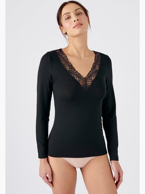 T-shirt manches longues dentelle Thermolactyl Sensitive thermique - Damart - Kiabi