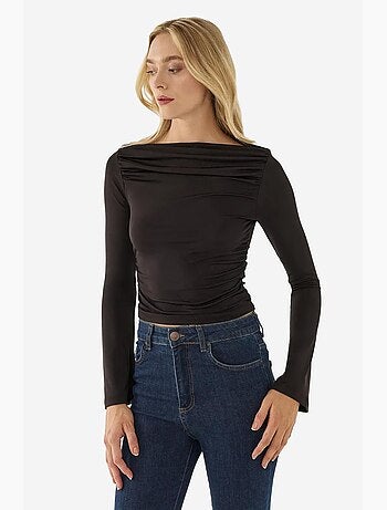 T-shirt manches longues détail drapé hiccup