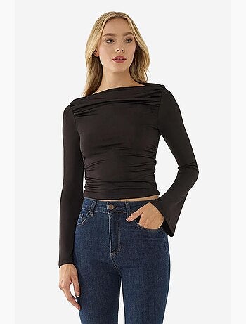 T-shirt manches longues détail drapé hiccup