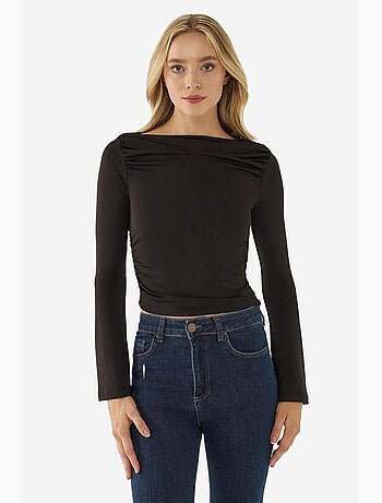 T-shirt manches longues détail drapé hiccup