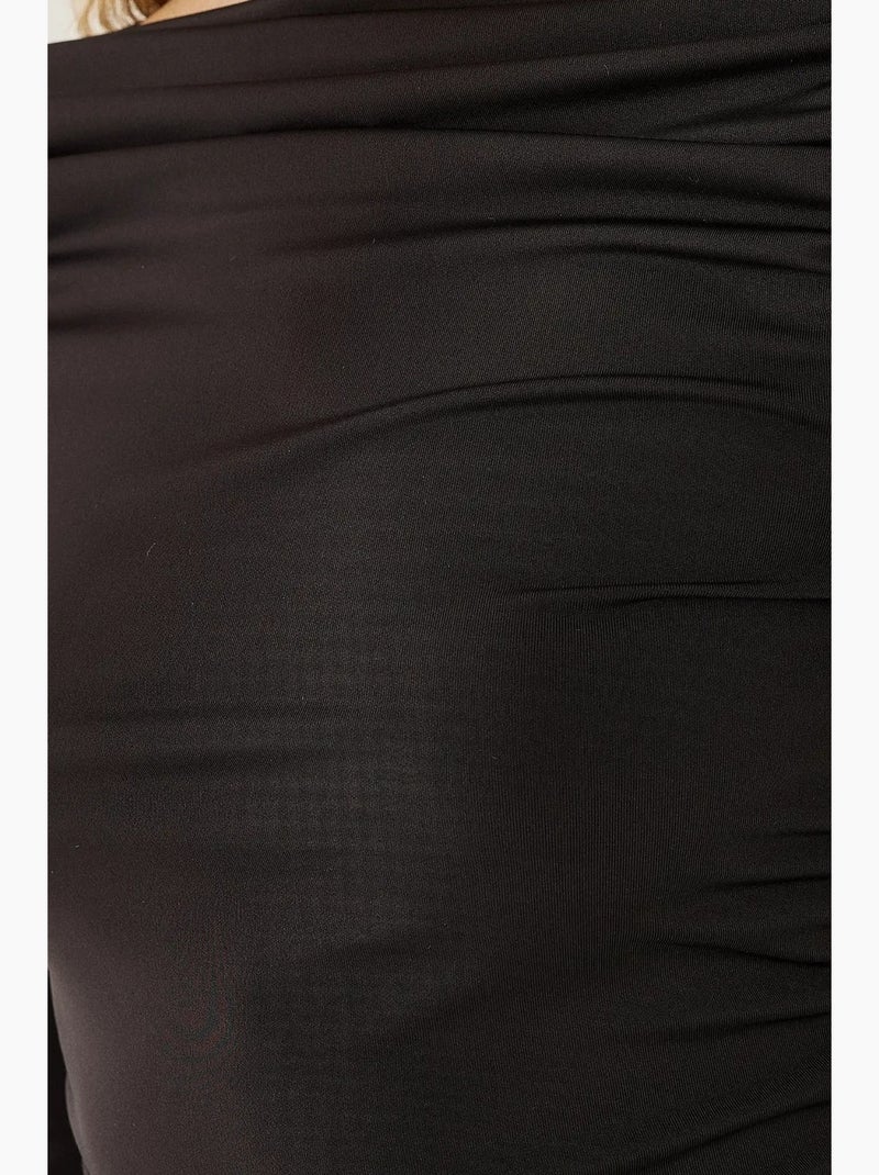 T-shirt manches longues détail drapé hiccup Noir - Kiabi