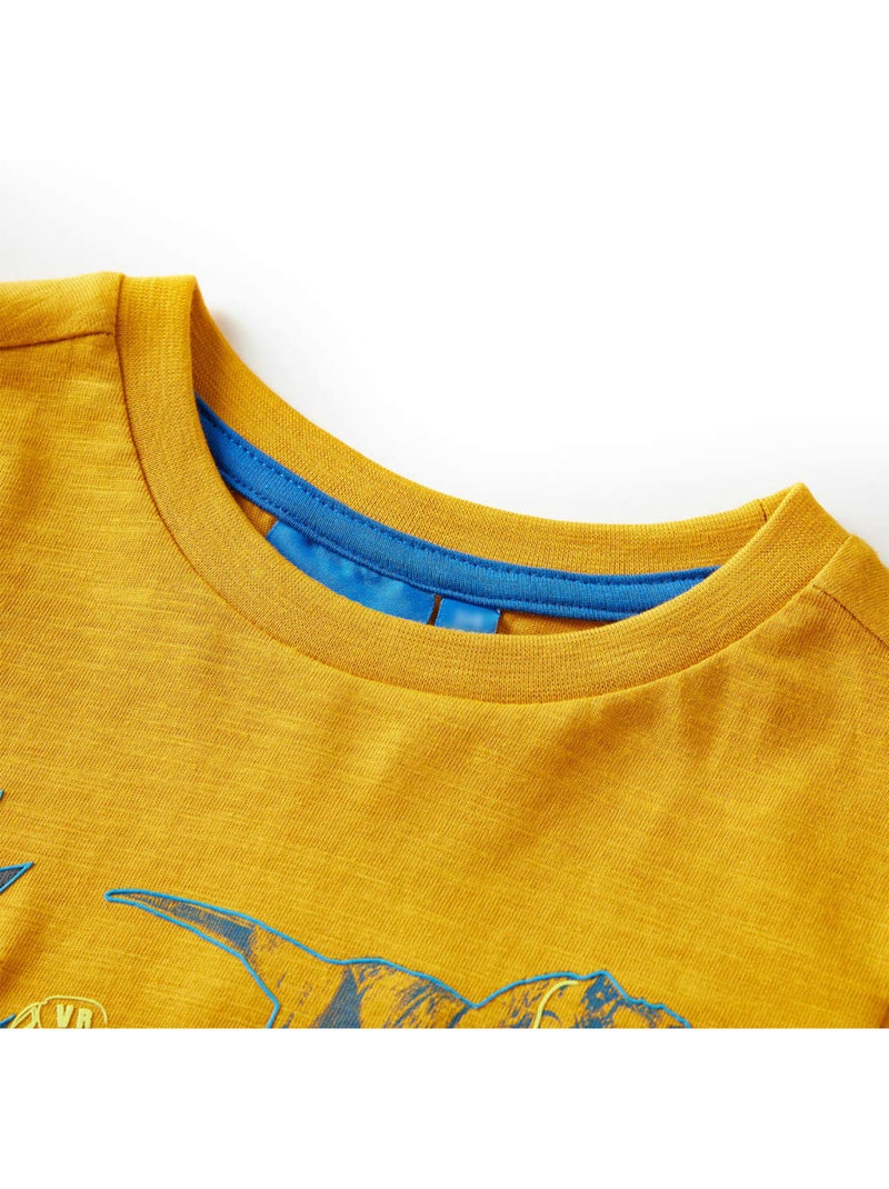 T-shirt manches longues dinosaures coton - vidaxl Jaune - Kiabi