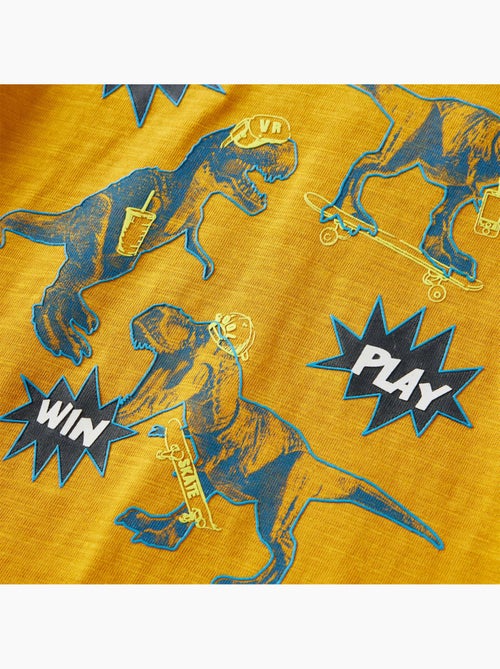 T-shirt manches longues dinosaures coton - vidaxl - Kiabi