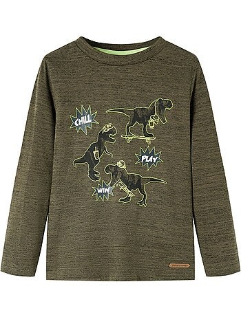 T-shirt manches longues dinosaures coton - vidaxl