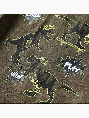 T-shirt manches longues dinosaures coton - vidaxl