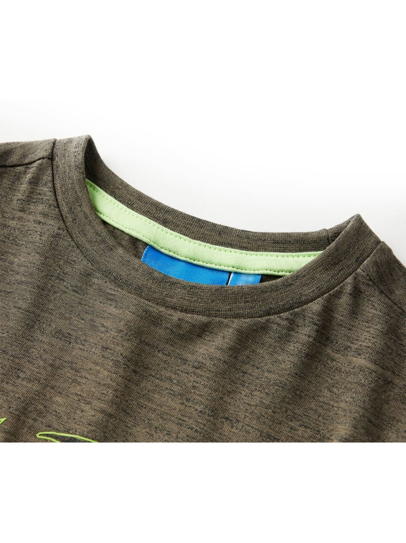T-shirt manches longues dinosaures coton - vidaxl Vert - Kiabi