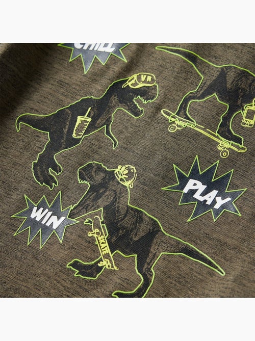 T-shirt manches longues dinosaures coton - vidaxl - Kiabi