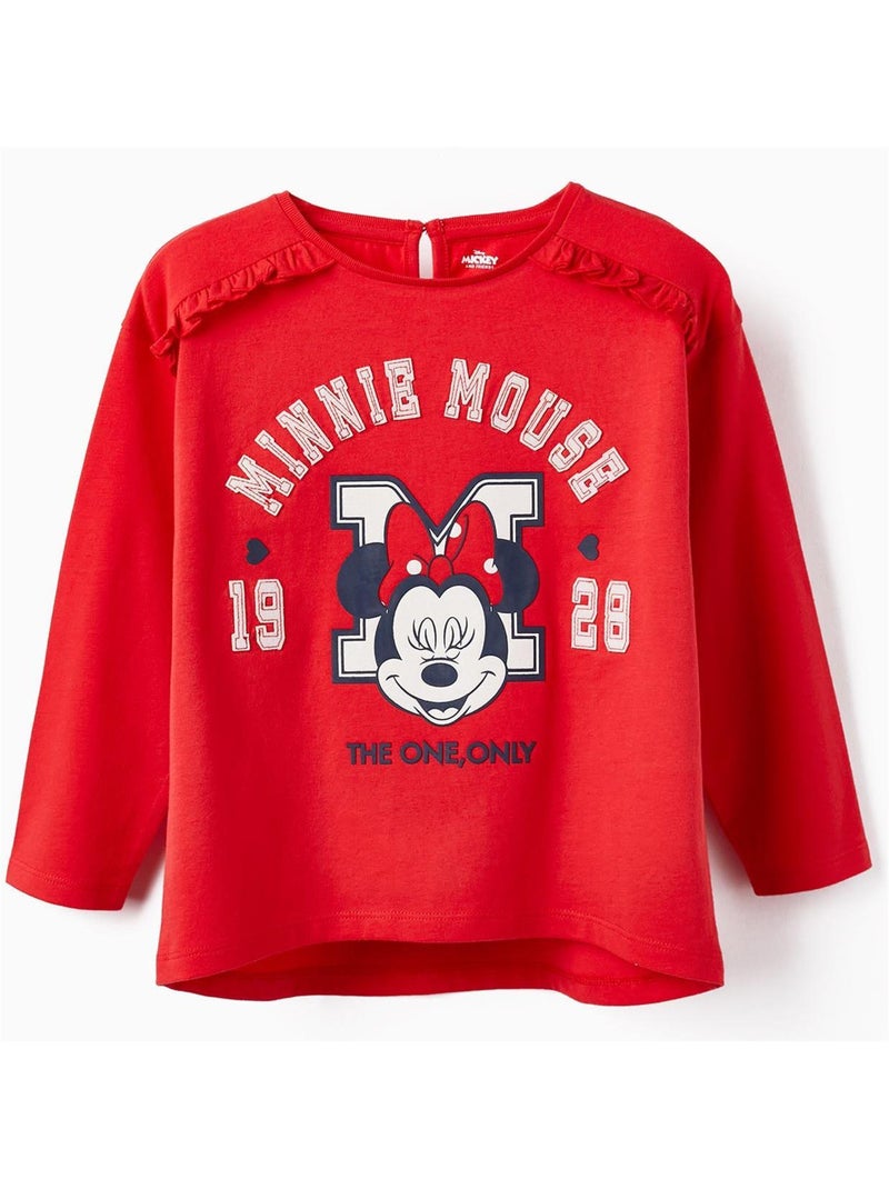 T-shirt manches longues Disney Minnie 'Zippy' Rouge - Kiabi
