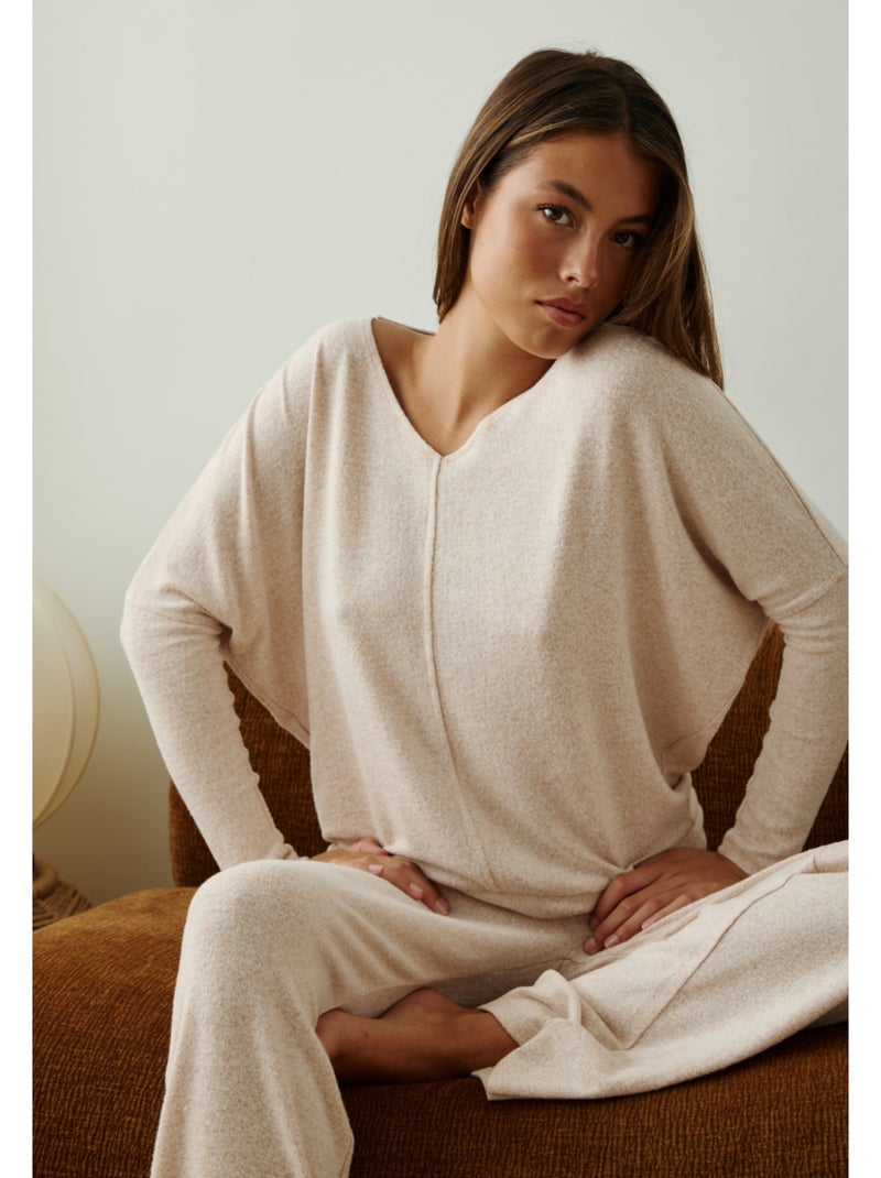 T-shirt manches longues elina Beige - Kiabi
