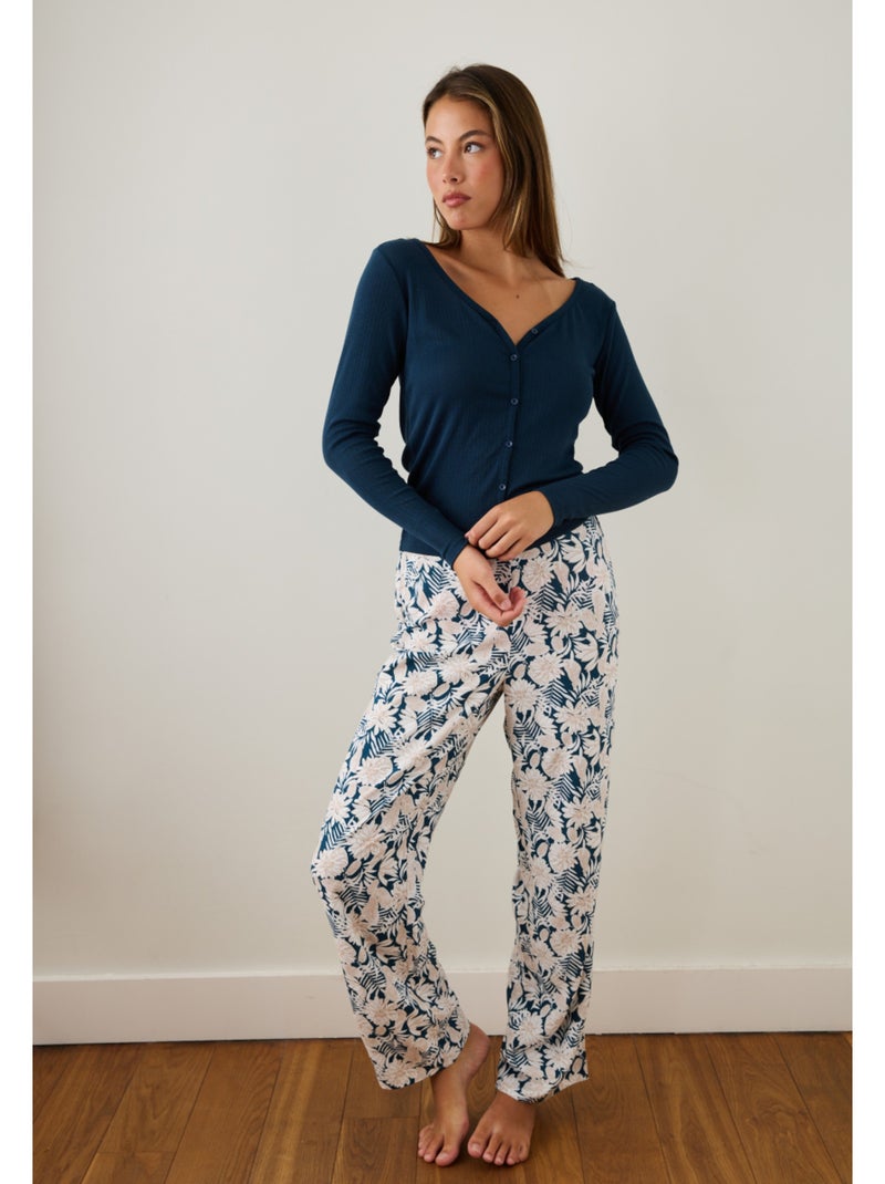 T-shirt manches longues Emma Bleu - Kiabi