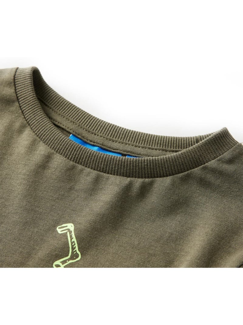 T-shirt manches longues en coton avec imprimé vélo - vidaxl Vert - Kiabi