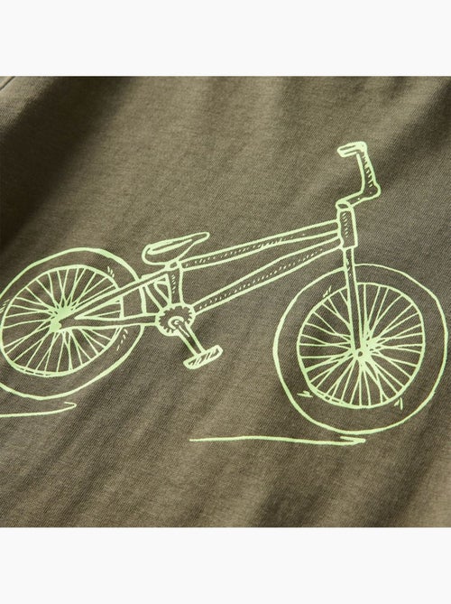 T-shirt manches longues en coton avec imprimé vélo - vidaxl - Kiabi
