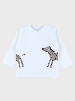 T-shirt manches longues en coton avec imprimé zèbre Noukie's