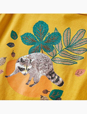 T-shirt manches longues en coton élasthanne imprimé animaux et feuilles - vidaxl