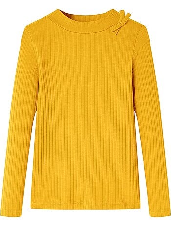 T-shirt manches longues en coton élasthanne nœud décoratif - vidaxl