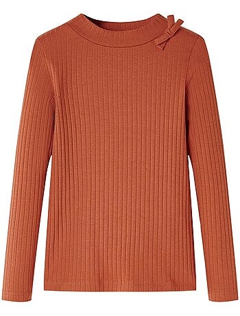 T-shirt manches longues en coton élasthanne nœud décoratif - vidaxl