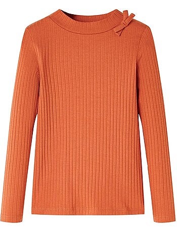 T-shirt manches longues en coton élasthanne nœud décoratif - vidaxl