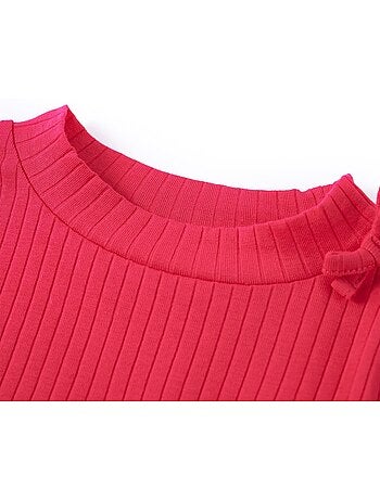 T-shirt manches longues en coton élasthanne nœud décoratif - vidaxl