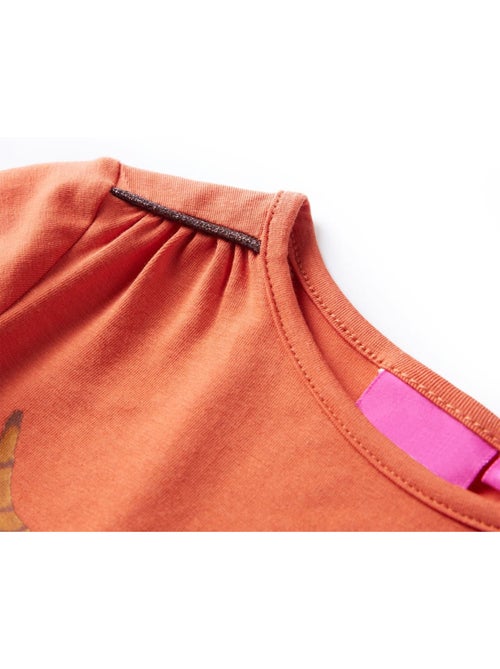 T-shirt manches longues en coton extensible chat - vidaxl - Kiabi