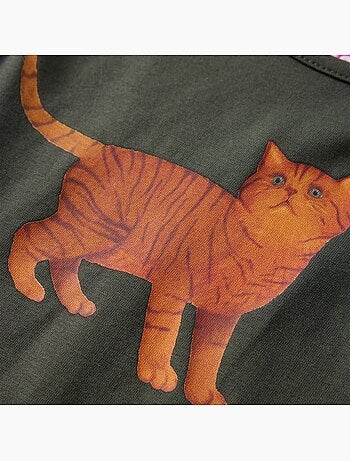 T-shirt manches longues en coton extensible chat - vidaxl