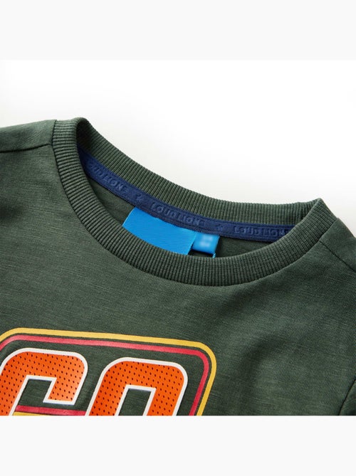 T-shirt manches longues en coton foncé imprimé voiture de course - vidaxl - Kiabi T-shirt manches longues en coton foncé imprimé voiture de course - vidaxl - Kiabi