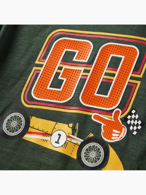 T-shirt manches longues en coton foncé imprimé voiture de course - vidaxl - Kiabi T-shirt manches longues en coton foncé imprimé voiture de course - vidaxl - Kiabi